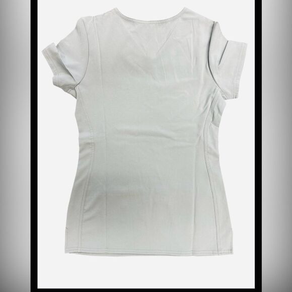 HeartSoul Pitter Pat V-Neck Media Scrub Top Grey Women’s XXS Short Sleeve NWT - Picture 6 of 7